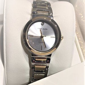Anne Klein Womens Genuine Diamond Dial Silver Gold